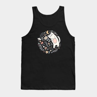 A Seriously Sleepy Kitty Cat Snoozing Under The Stars Tank Top